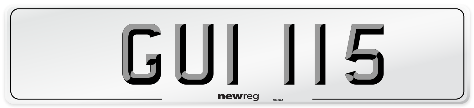 GUI 115 Number Plate from New Reg